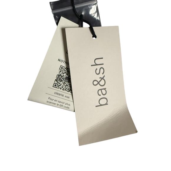 Ba&sh Oleane Short Sleeve Black A-Line Pleated Mini Dress Size 4 - Picture 15 of 16